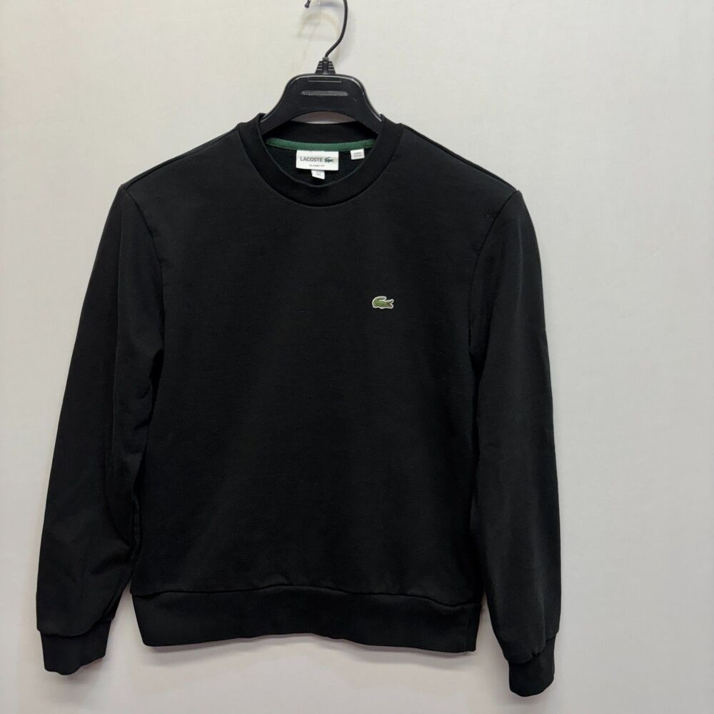 Lacoste Men Classic Fit Sweatshirt Size Large FR 5 Cotton Blend Black C122 -21